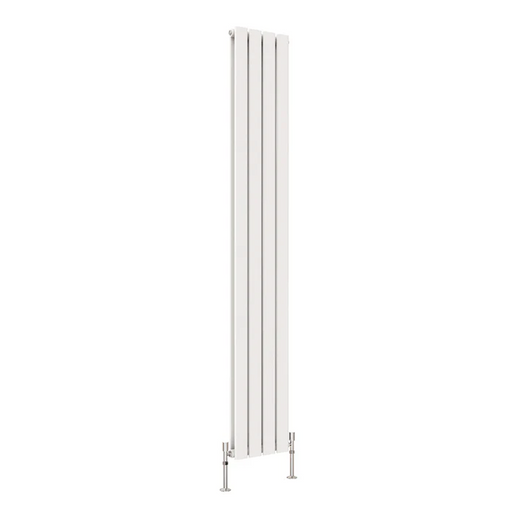 Flat Panel Vertical Designer Radiators - Double White finish - image on white background