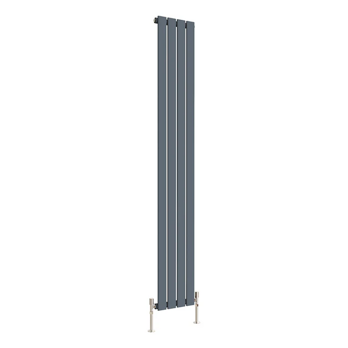 Flat Panel Vertical Designer Radiators - Single Anthracite finish - image on white background
