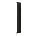 Flat Panel Vertical Designer Radiators - Single Black finish - image on white background