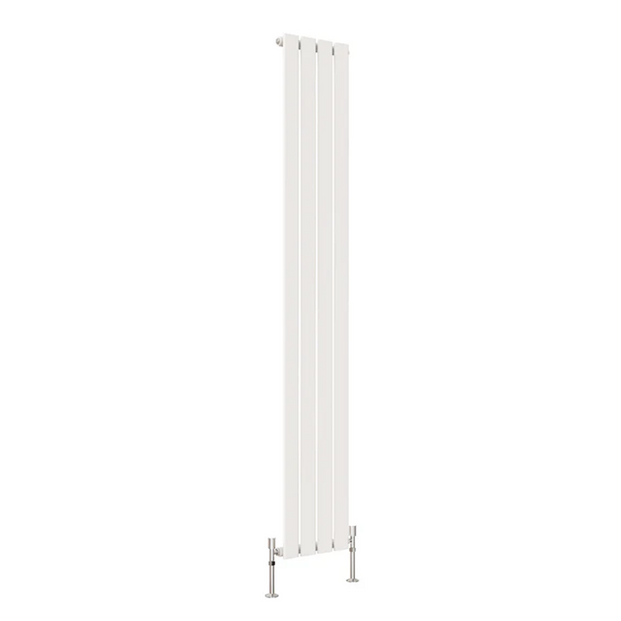 Flat Panel Vertical Designer Radiators - Single White finish - image on white background