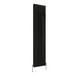 Front view of a Double Panel Black Flat Panel Vertical Designer Radiator, size 1800mm x 408mm, on a white background.