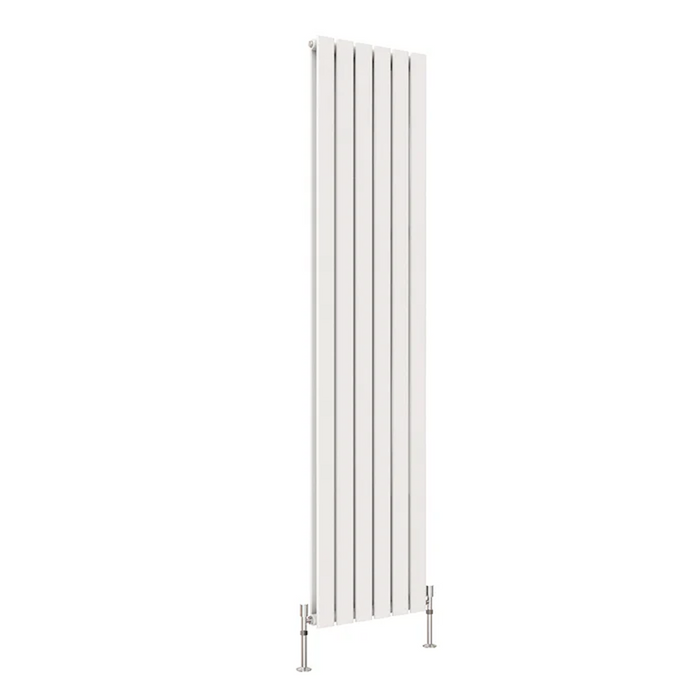 Front view of a Double Panel White Flat Panel Vertical Designer Radiator, size 1800mm x 408mm, on a white background.