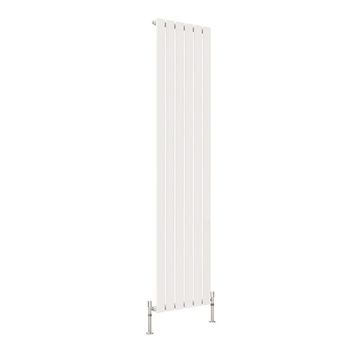 Front view of a Single Panel White Flat Panel Vertical Designer Radiator, size 1800mm x 408mm, on a white background.