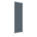 Front view of a Double Panel Anthracite Flat Panel Vertical Designer Radiator, size 1800mm x 544mm, on a white background.