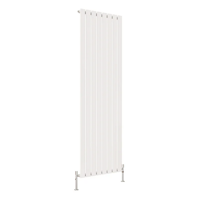 Front view of a Single Panel White Flat Panel Vertical Designer Radiator, size 1800mm x 544mm, on a white background.