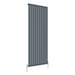 Front view of a Single Panel Anthracite Flat Panel Vertical Designer Radiator, size 1800mm x 680mm, on a white background.