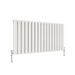white double panel horizontal designer radiator 600x1156 mm flat panel on white background