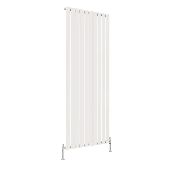 Front view of a Single Panel White Flat Panel Vertical Designer Radiator, size 1800mm x 680mm, on a white background.