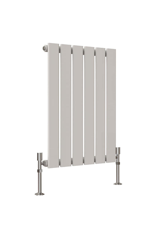 a shiny white 600*408 horizontal flat panel radiator
